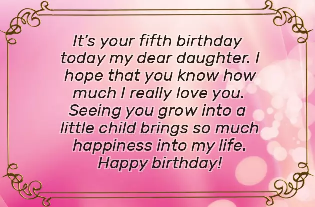 Happy Birthday 5 Years Girl