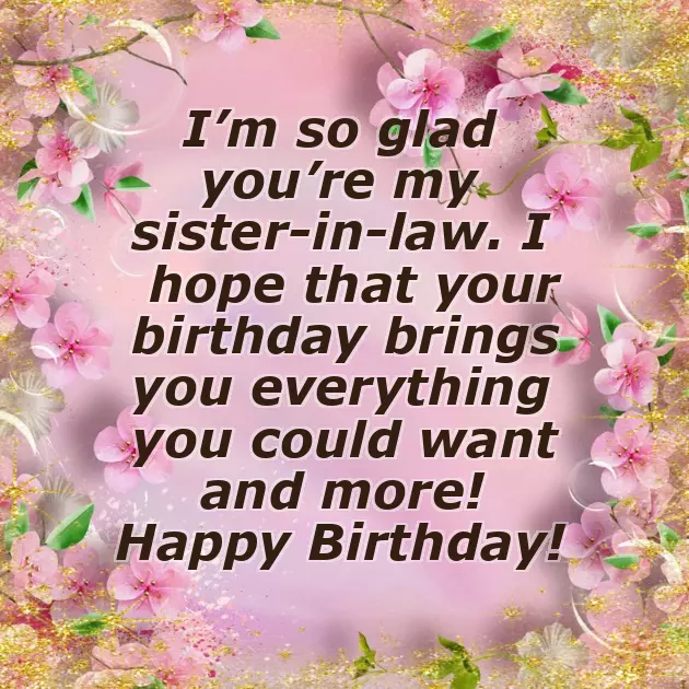 Happy Birthday Msg For Sister In Law