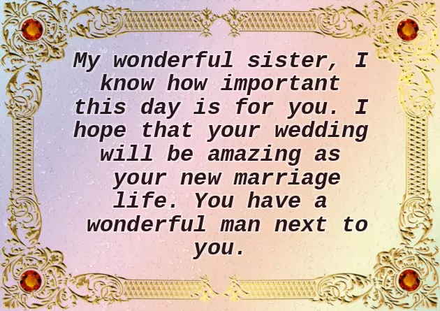 Wedding Wishes To Elder Sister