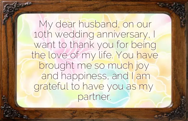 Tenth Wedding Anniversary Wishes