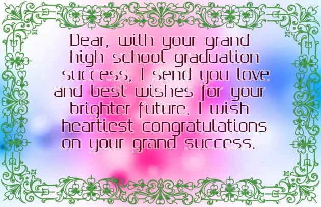 High School Graduation Message For Grandson