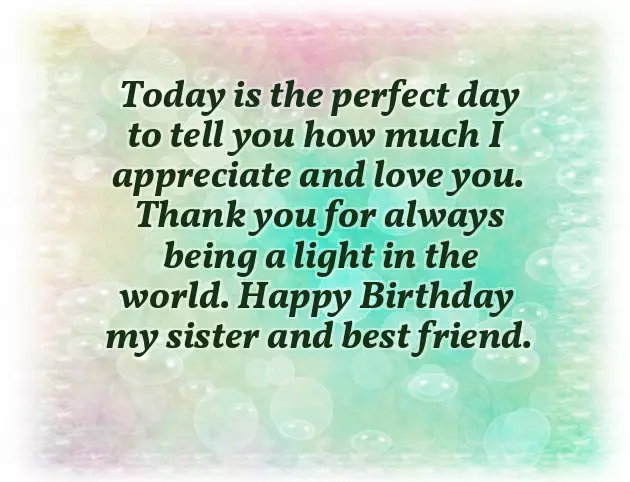 Birthday Thoughts For Sister
