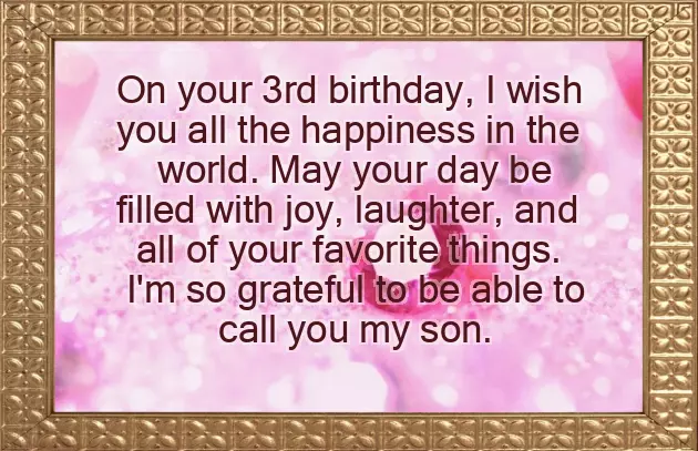 Happy Birthday Wishes 3 Years Boy