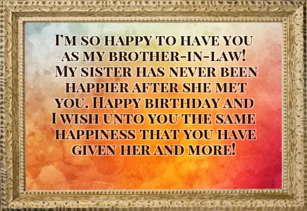 Birthday Wishes From Brother In Law