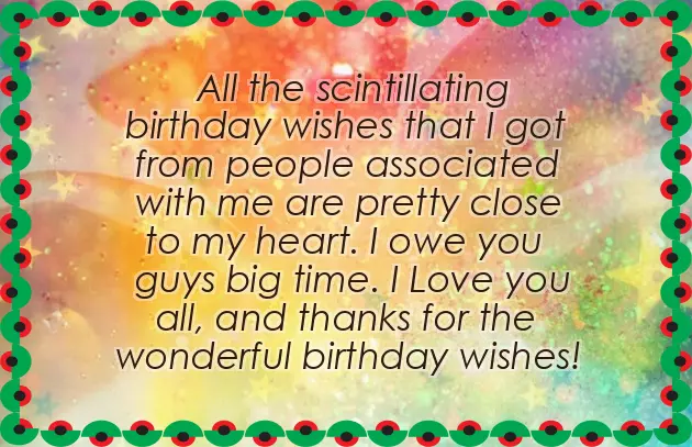 Thanks For Birthday Celebration