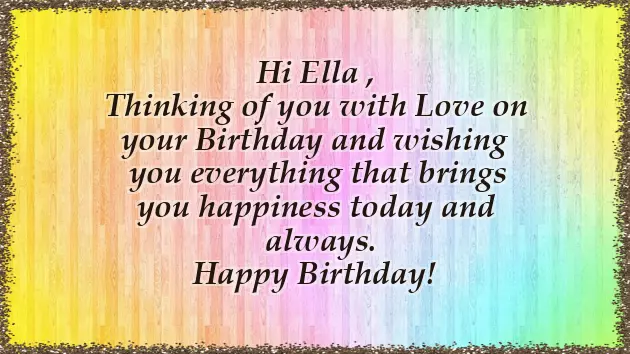Happy Birthday To Ella Happy Birthday To Ella