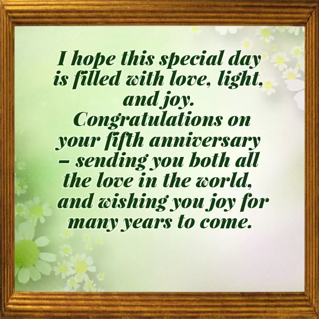5 Anniversary Wishes