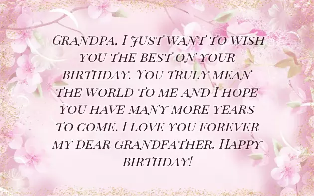 Wishes To Grandfather Wishes To Grandfather
