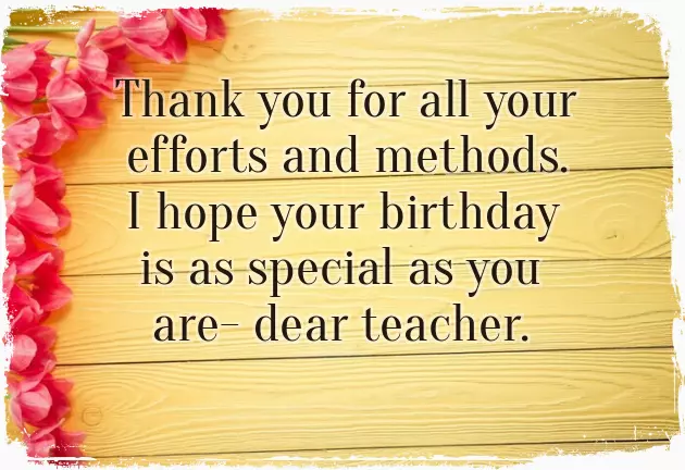 Birthday Wishes For Best Teacher