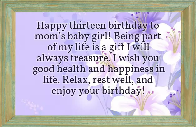 13 Year Old Daughter Birthday Wishes