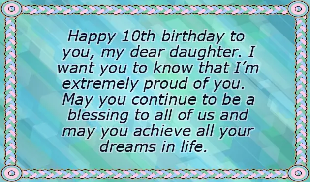 Birthday Quotes For Daughter Turning 10