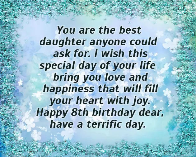 Happy Birthday To My 8 Year Old Daughter