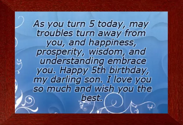 Happy Birthday To My 5 Year Old Son