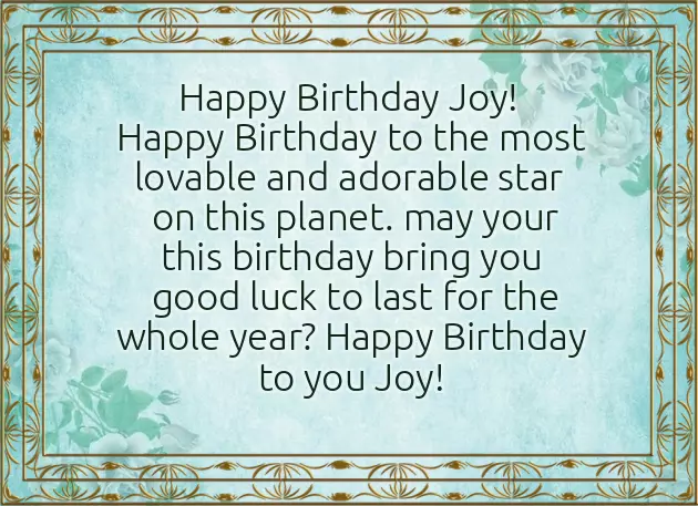 Happy Birthday Joy Happy Birthday Joy