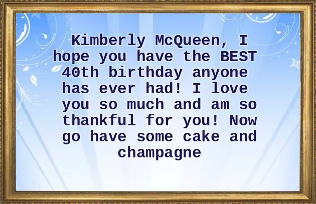 Happy Birthday Kimberly