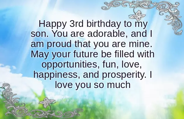 3 Birthday Wishes For Son 3 Birthday Wishes For Son