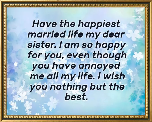 Congratulations To Your Sister On Her Wedding