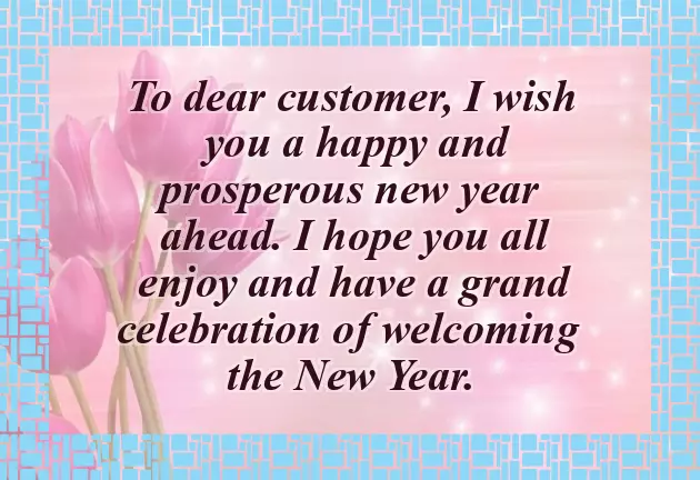 Happy New Year Greetings To Customers