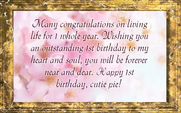 Happy First Birthday Niece