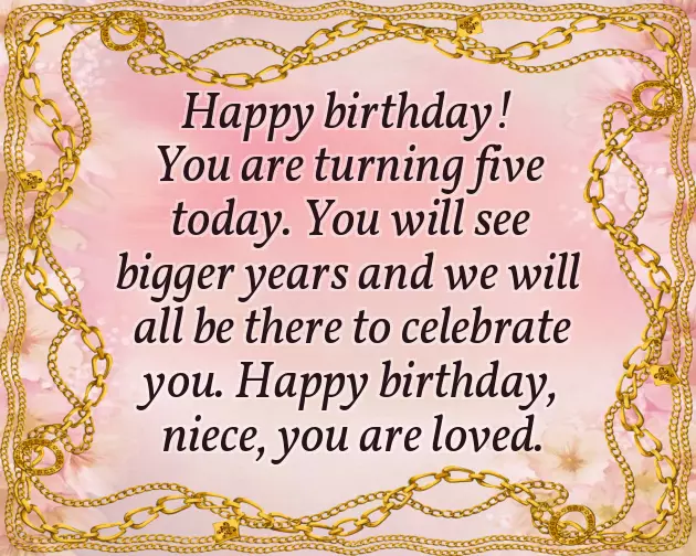 Happy 5Th Birthday Wishes To My Niece