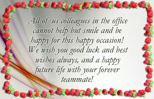Wedding Wishes For Work Colleague