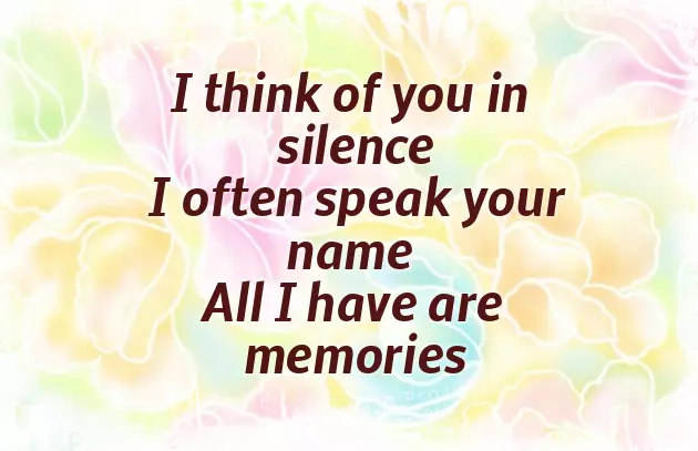 Memorial Poems For Mother