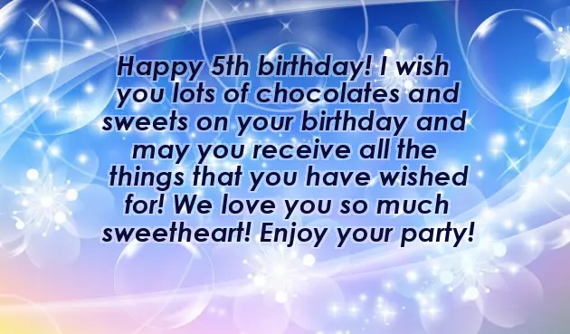 Happy Birthday Wishes For 5 Year Girl