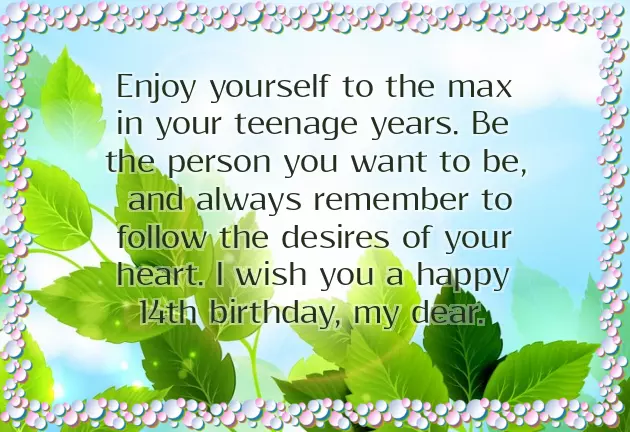 Birthday Wishes To 14 Year Old Boy