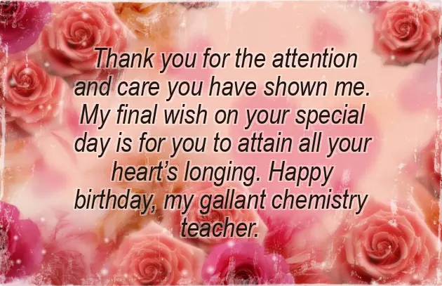 Funny Birthday Wishes For Chemistry Teacher