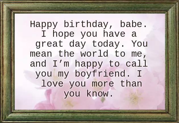 Wishes To Boyfriend On His Birthday