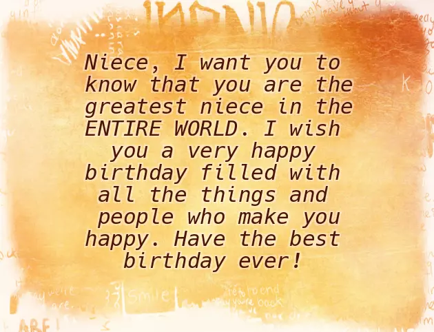 Birthday Note For Niece Birthday Note For Niece