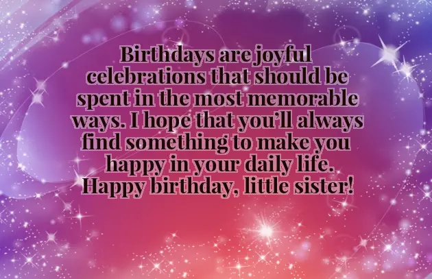 Best Little Sister Birthday Wishes Best Little Sister Birthday Wishes