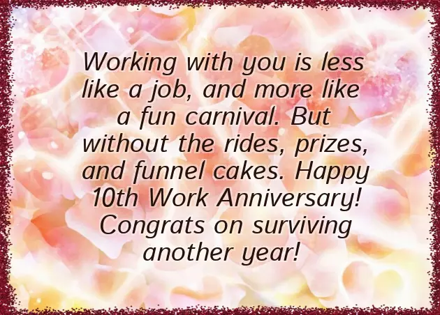 Congratulations Message For Completing 10 Years