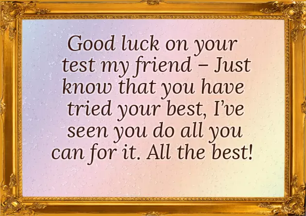 Good Luck On Your Test
