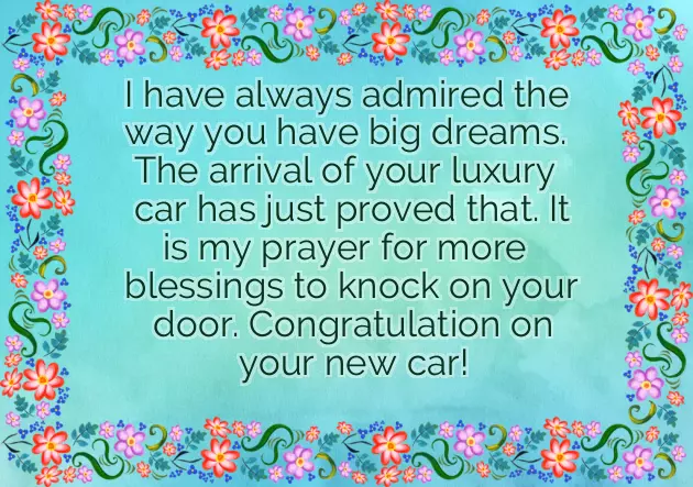Congratulations For The New Car Congratulations For The New Car
