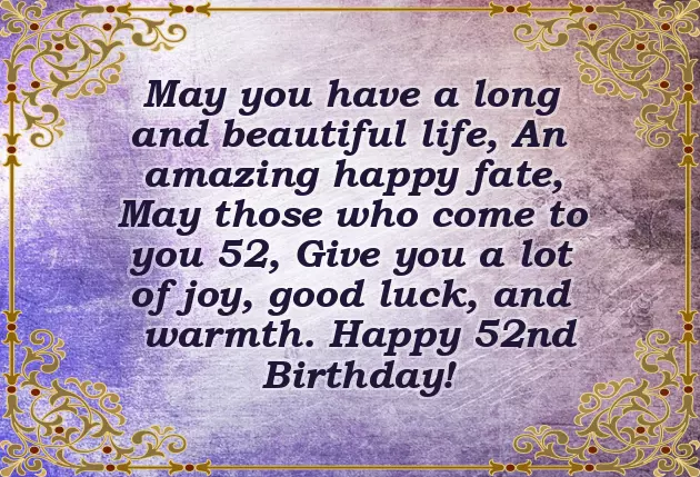 Birthday Wishes For 52 Year Old Man