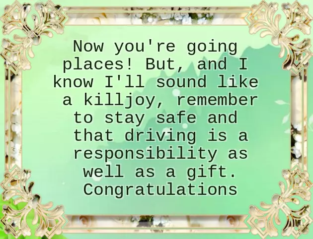 Congratulations On Your Licence Congratulations On Your Licence