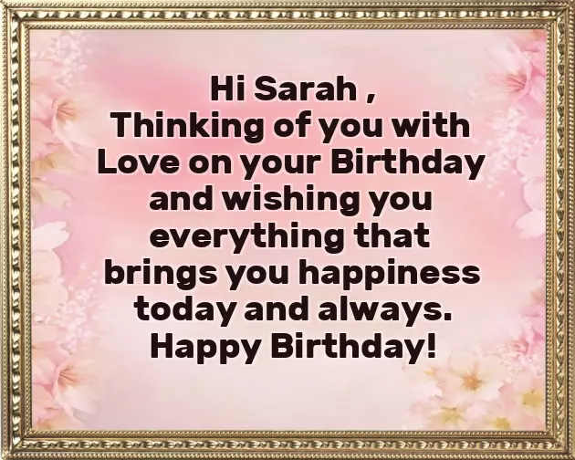 Happy Birthday Dear Sarah Happy Birthday Dear Sarah