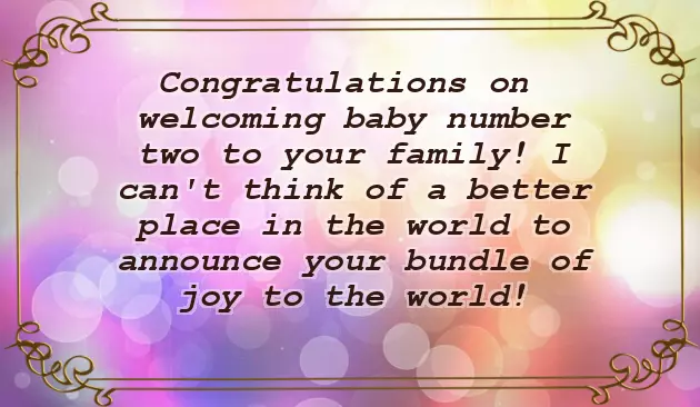 Congratulations On Your 2Nd Baby Congratulations On Your 2Nd Baby