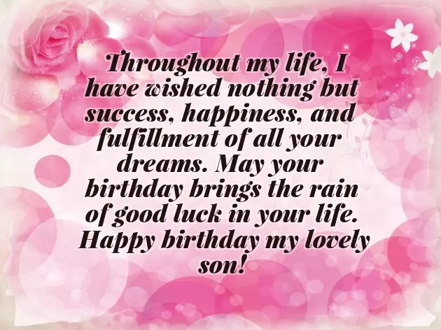 Happy Birthday To A Dear Son