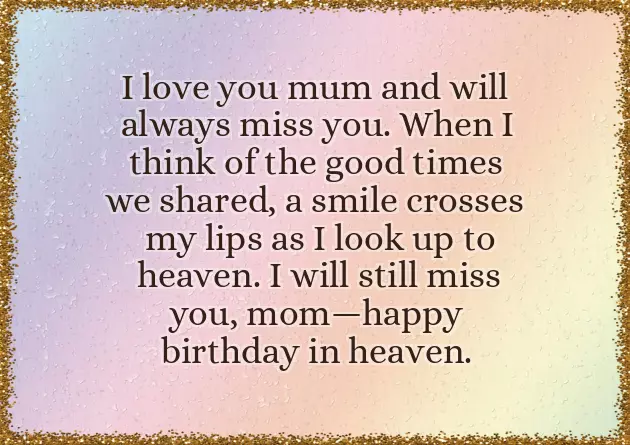 Birthday Wishes Mother In Heaven