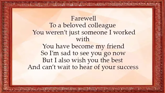 Farewell Poems For Colleagues