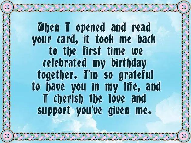 Letter Of Thanks For Birthday Wishes