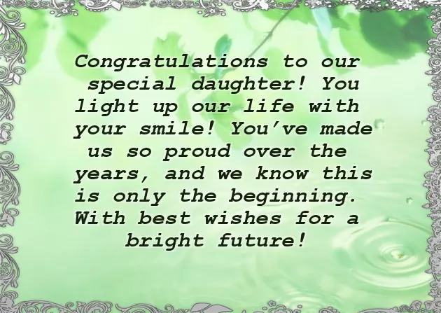Congratulations To Your Daughter And To The Proud Parents
