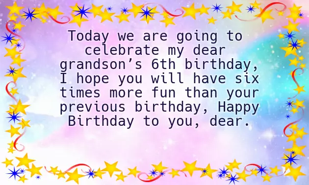 Happy Birthday For 6 Year Old