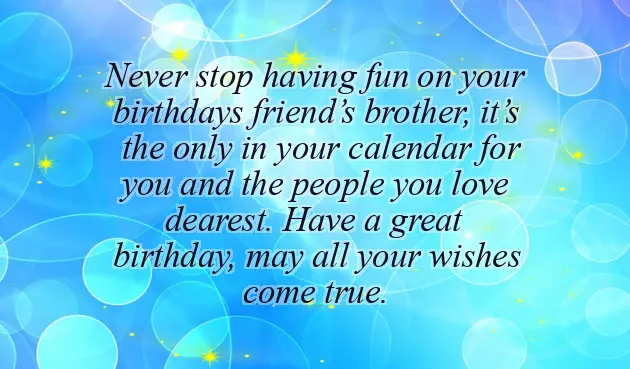 Best Birthday Wishes For Friend Brother
