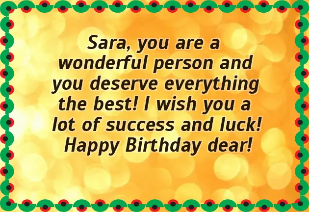 Sara Happy Birthday