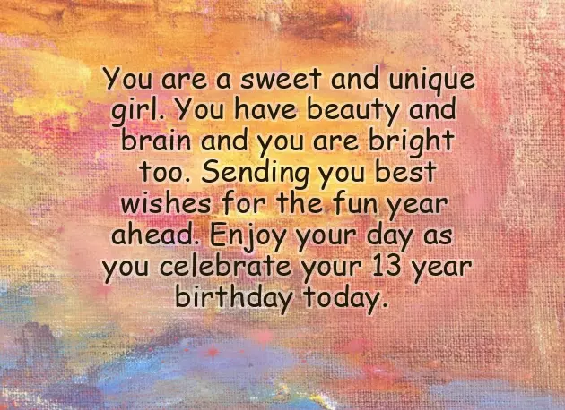 13Th Birthday Wishes Girl