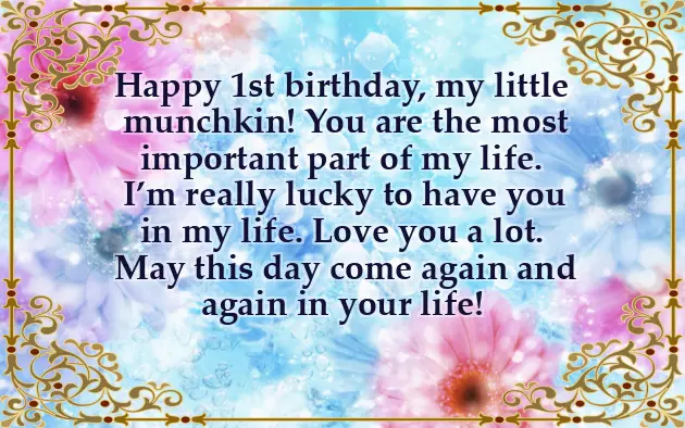 Birthday Wishes To 1 Year Baby Girl