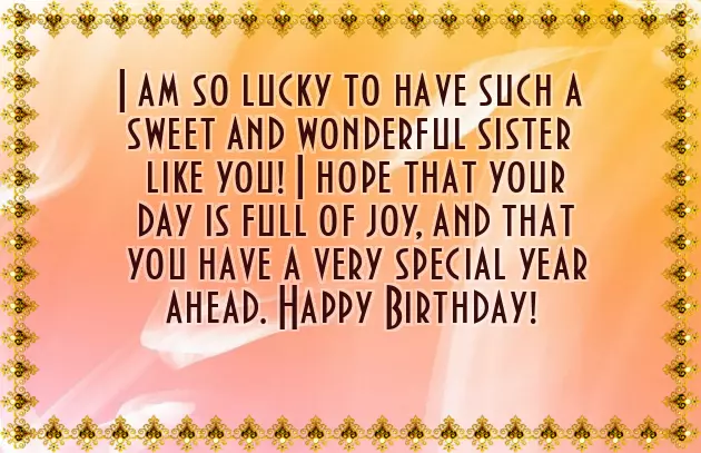 Sister Birthday Wishes Heart Touching